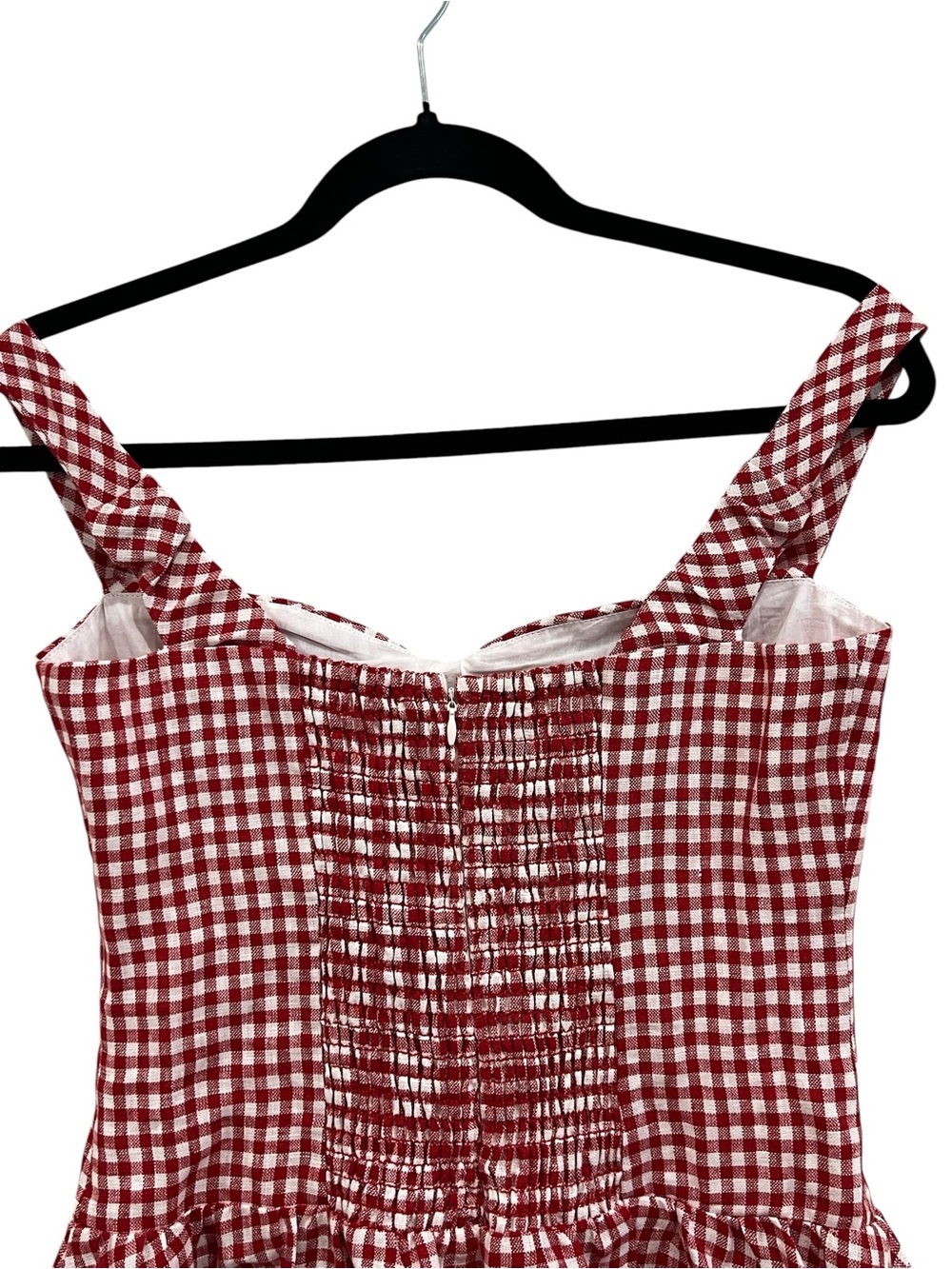 Reformation Sora Linen Dress – Tomato Check Gingham - NWT NEW - Picture 8 of 12